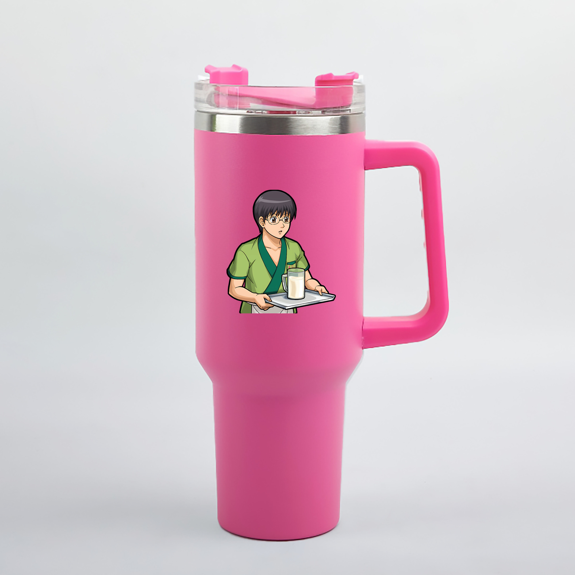（画像用） ぎんたま 坂田銀時（さかたぎんとき） 神楽 志村新八（しむら しんぱち） GINTAMA Sakata Gintoki Kagura Shimura Shinpachi 1200mL車用タンブラー（カラープリント）